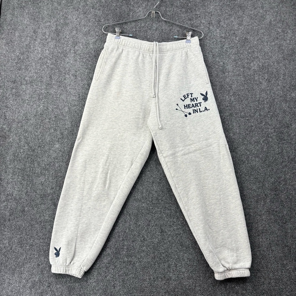 PacSun Playboy Women’s gray Jogger Sweatpants Size Small Bunny Logo
